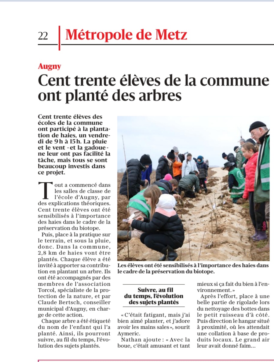 Cent trente élèves de la commune ont planté des arbres